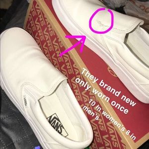 White slip on vans!!